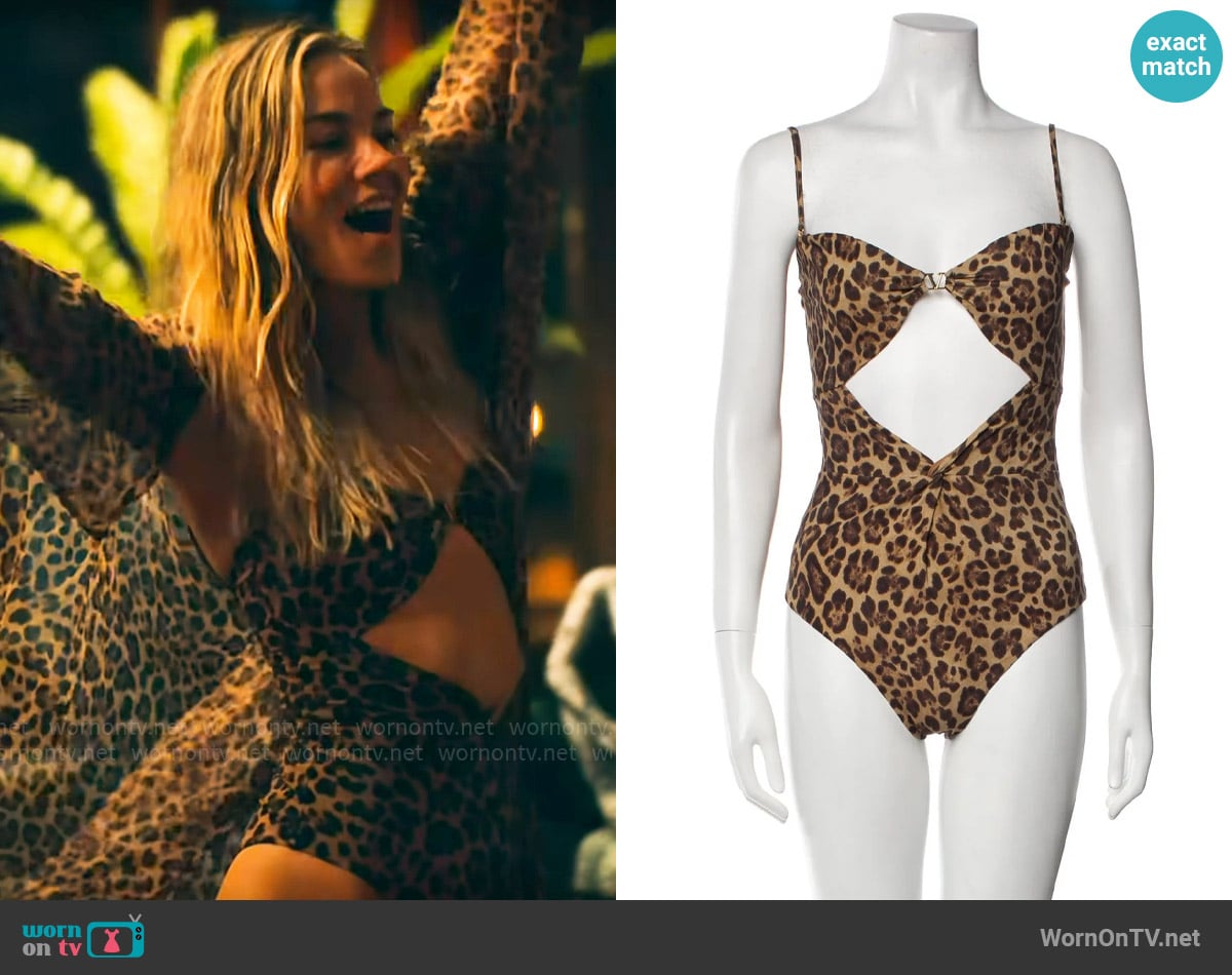 Jaclyn's leopard-print Valentino swimsuit