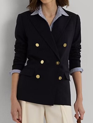 Old Money Navy Double-Breasted Blazer