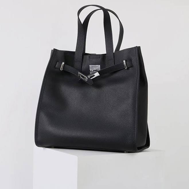 Women's Vintage Top Grain Leather Tote Bags In Silver Hardware