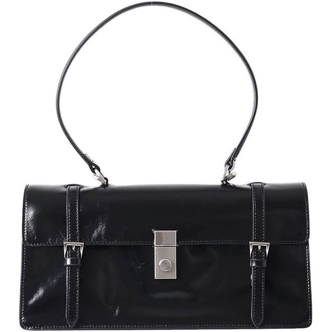 Women's Leather Buckle Square Tote Bag